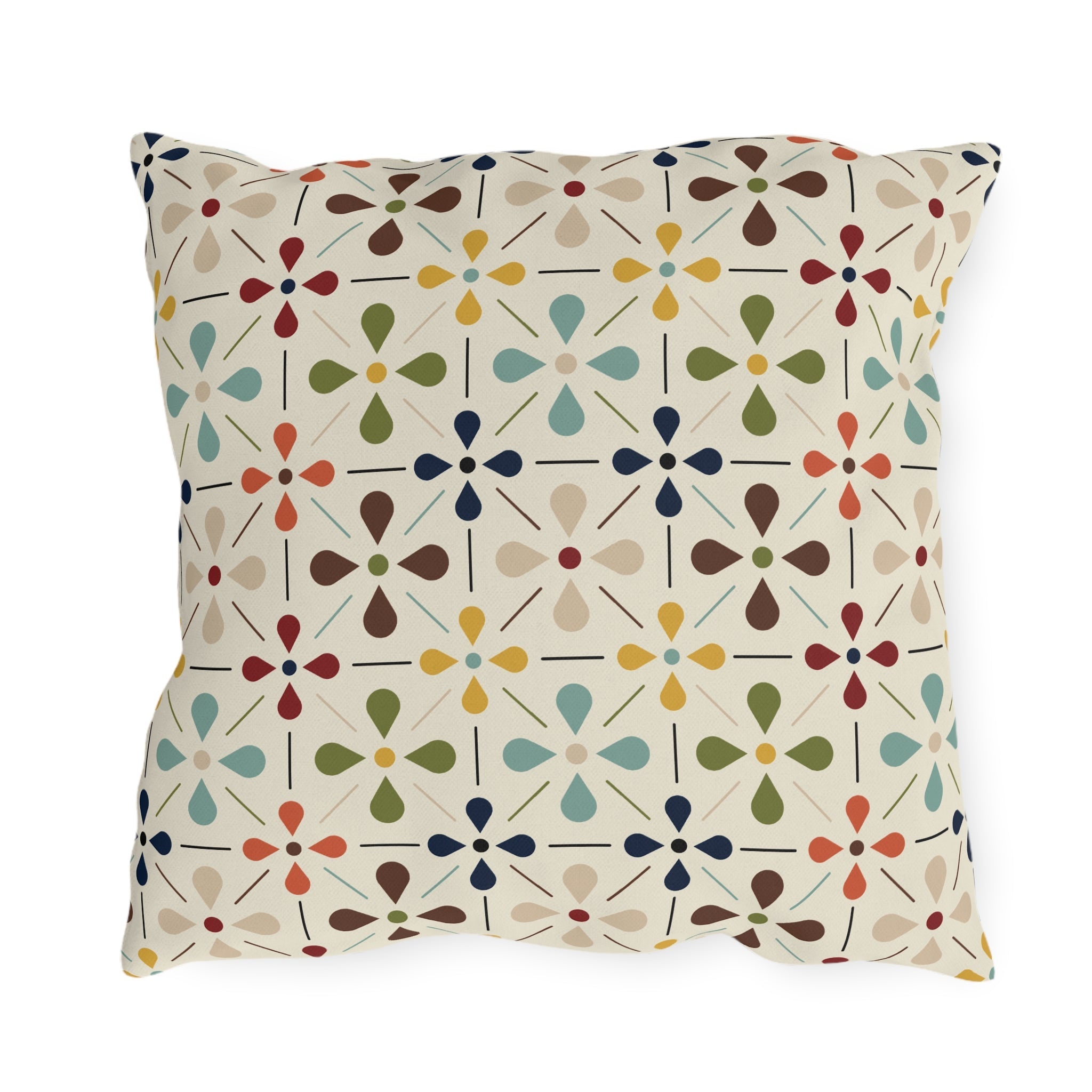 Mid Century Modern Scandi Modern Danish Flower Outdoor Pillows Home Decor