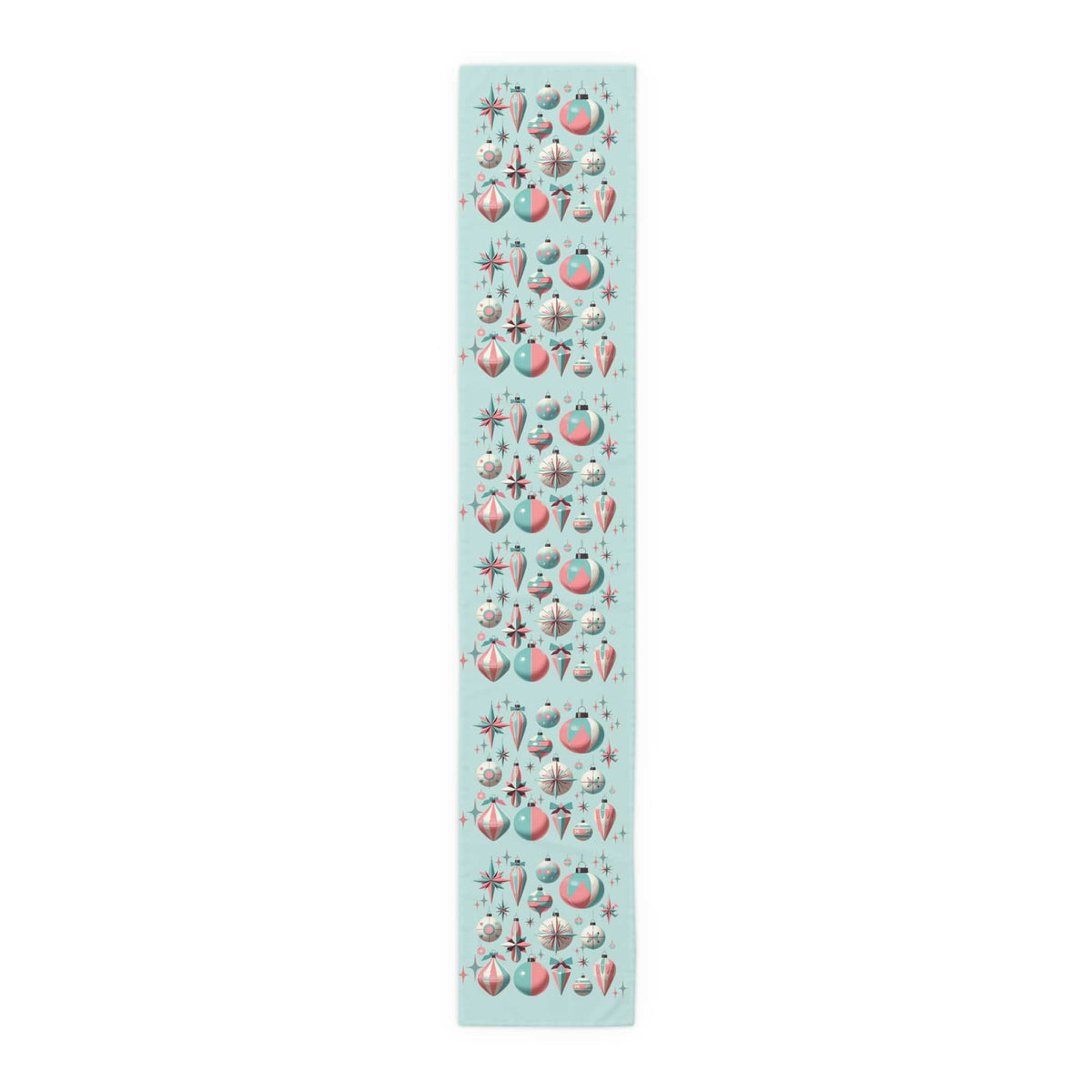 Mid Century Modern Shiny Brite Aqua Blue, Pink, Kitschy 50's Ornament MCM Gal Table Runner Home Decor