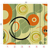 Mid Century Modern Wallpaper Groovy Green And Orange, Retro MCM Peel And Stick Wall Murals Wallpaper