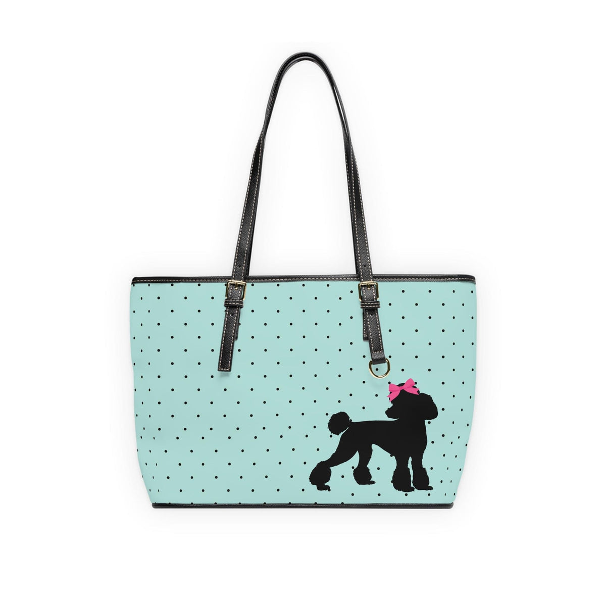 Mid Mod, Aqua Blue, Polka Dot, 50's Style, Poodle Shoulder Bag Bags