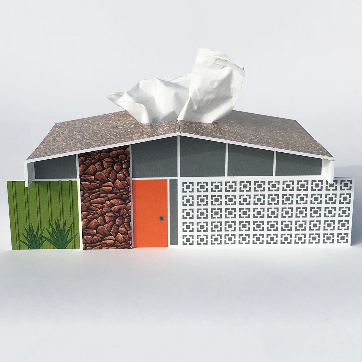 Midcentury Tissue Box Cover - Twin Palms