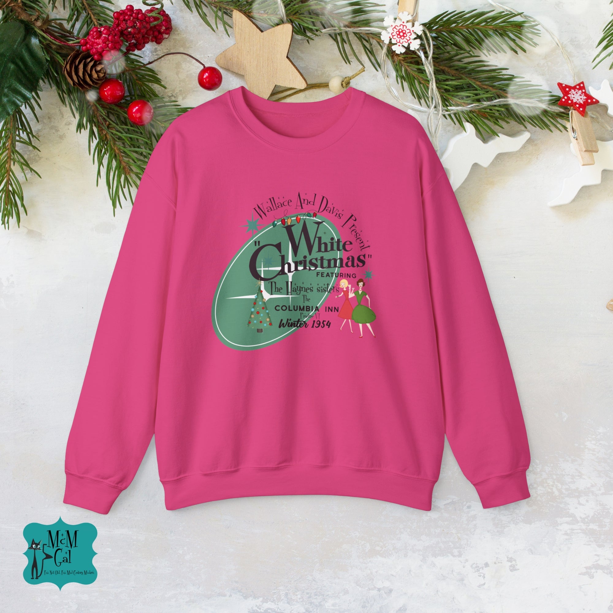 Wallace And Davis 1950s Themed Family Christmas Photo Sweatshirts, Festive Holiday Wear - Mid Century Modern Gal