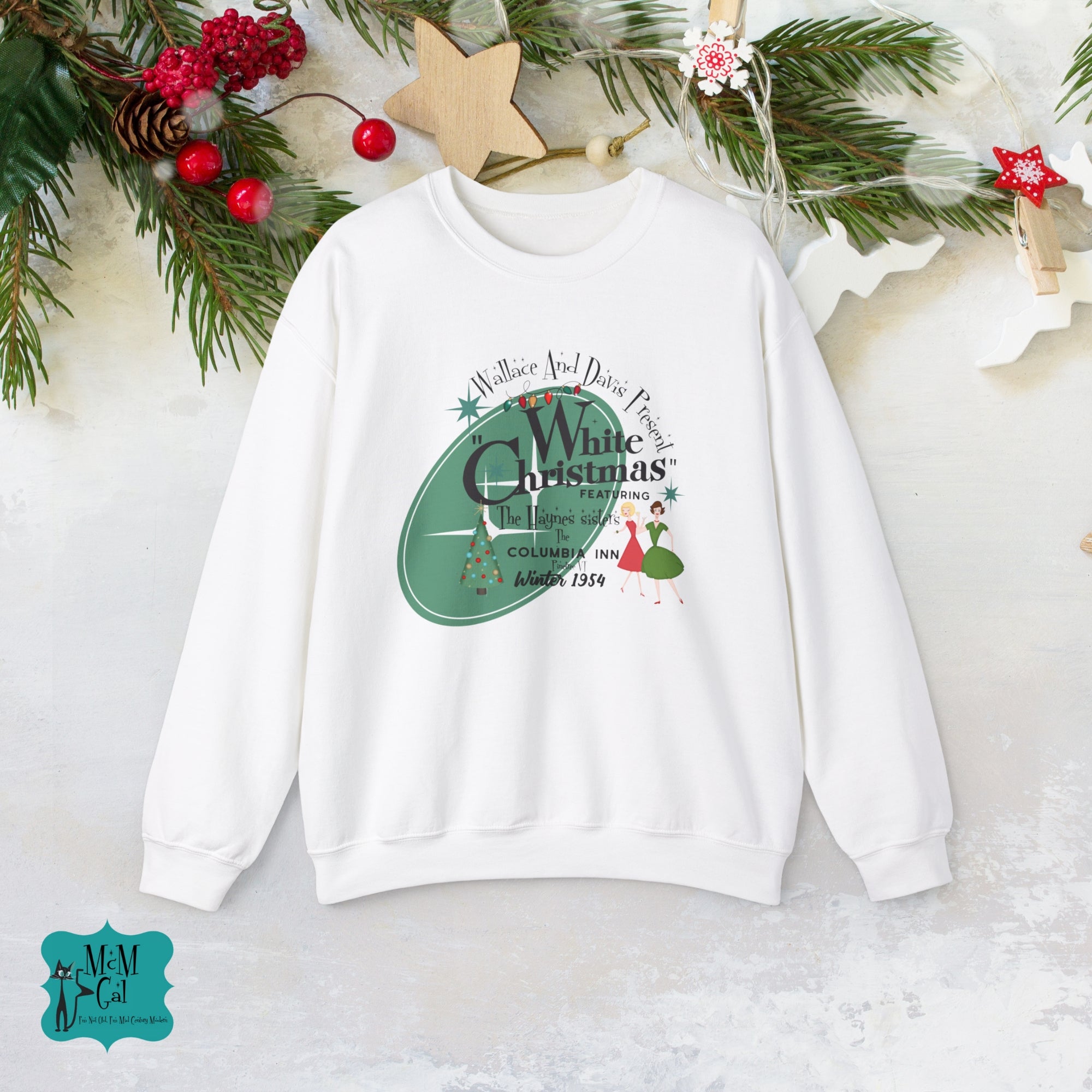 Wallace And Davis 1950s Themed Family Christmas Photo Sweatshirts, Festive Holiday Wear - Mid Century Modern Gal