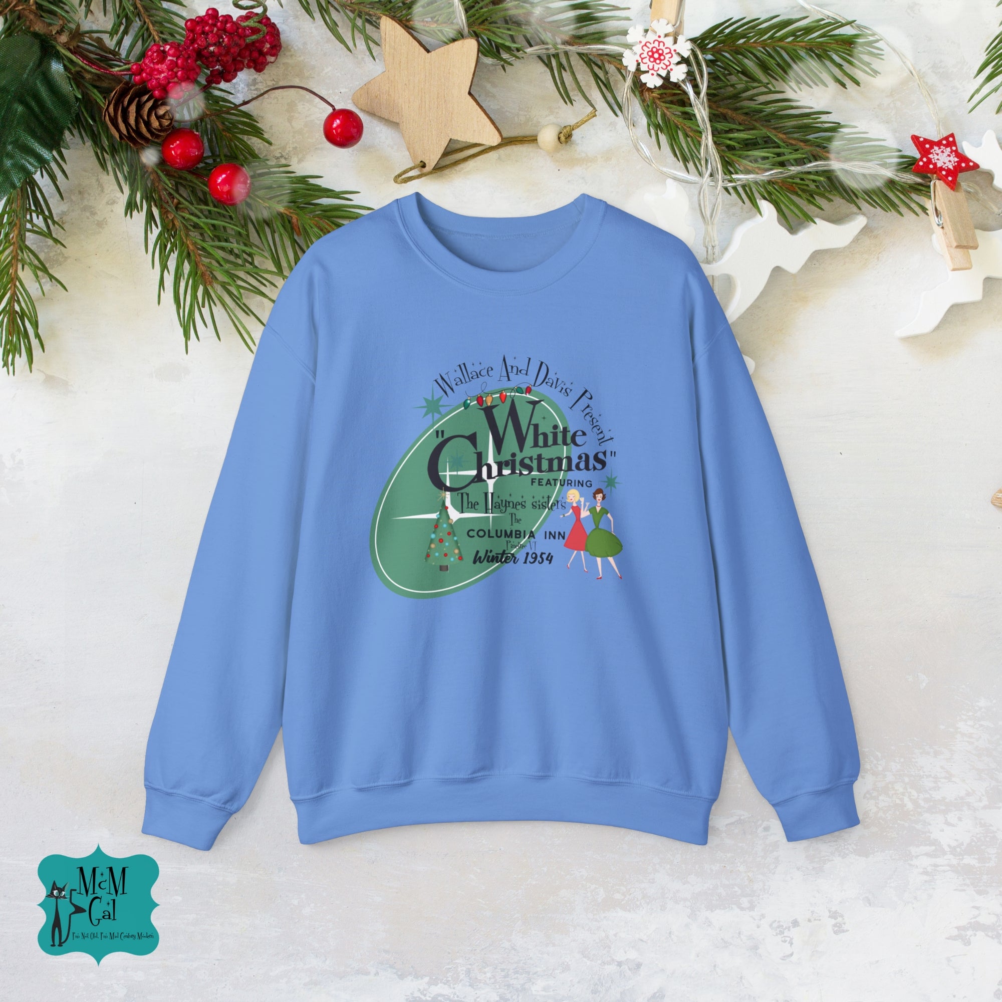 Wallace And Davis 1950s Themed Family Christmas Photo Sweatshirts, Festive Holiday Wear - Mid Century Modern Gal