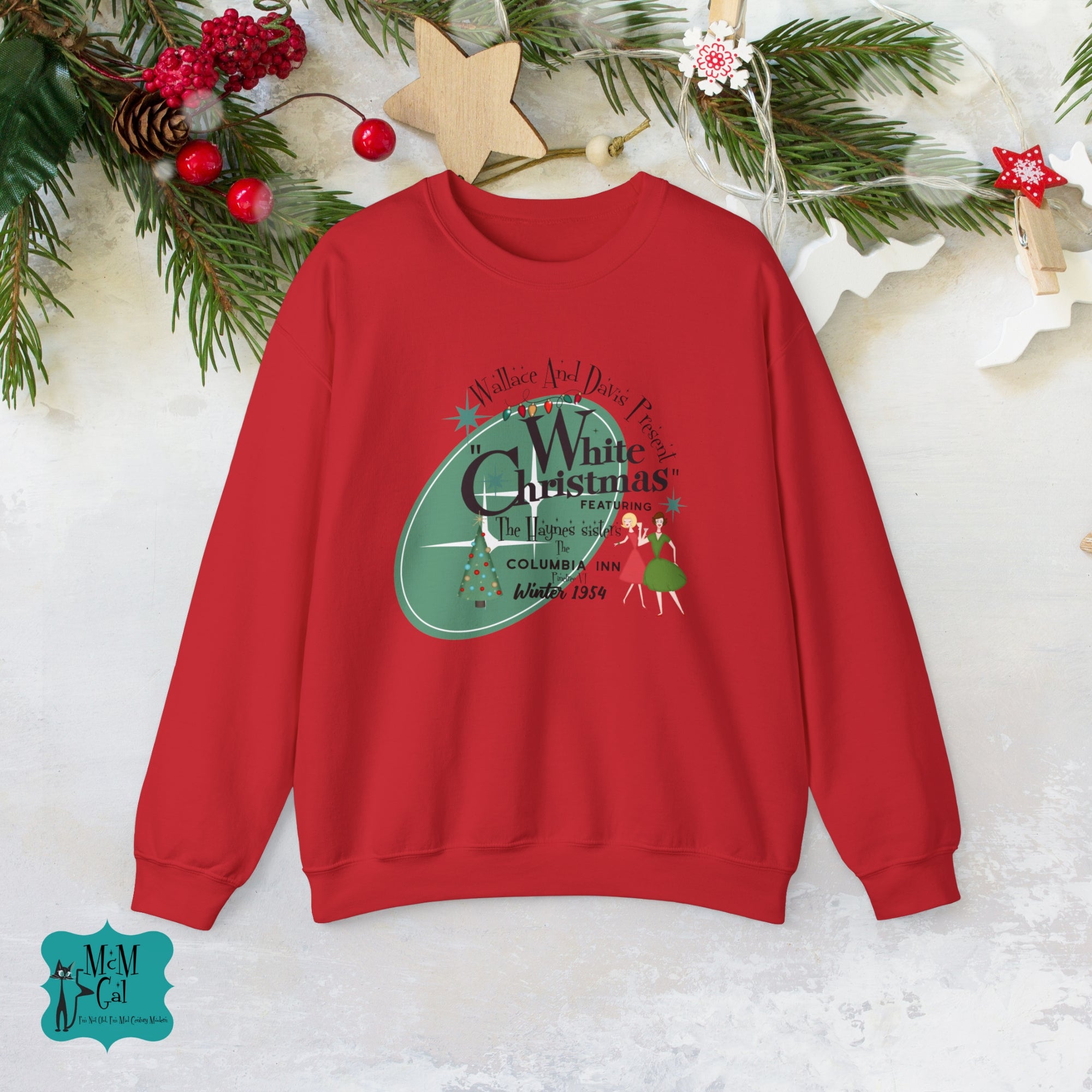Wallace And Davis 1950s Themed Family Christmas Photo Sweatshirts, Festive Holiday Wear - Mid Century Modern Gal