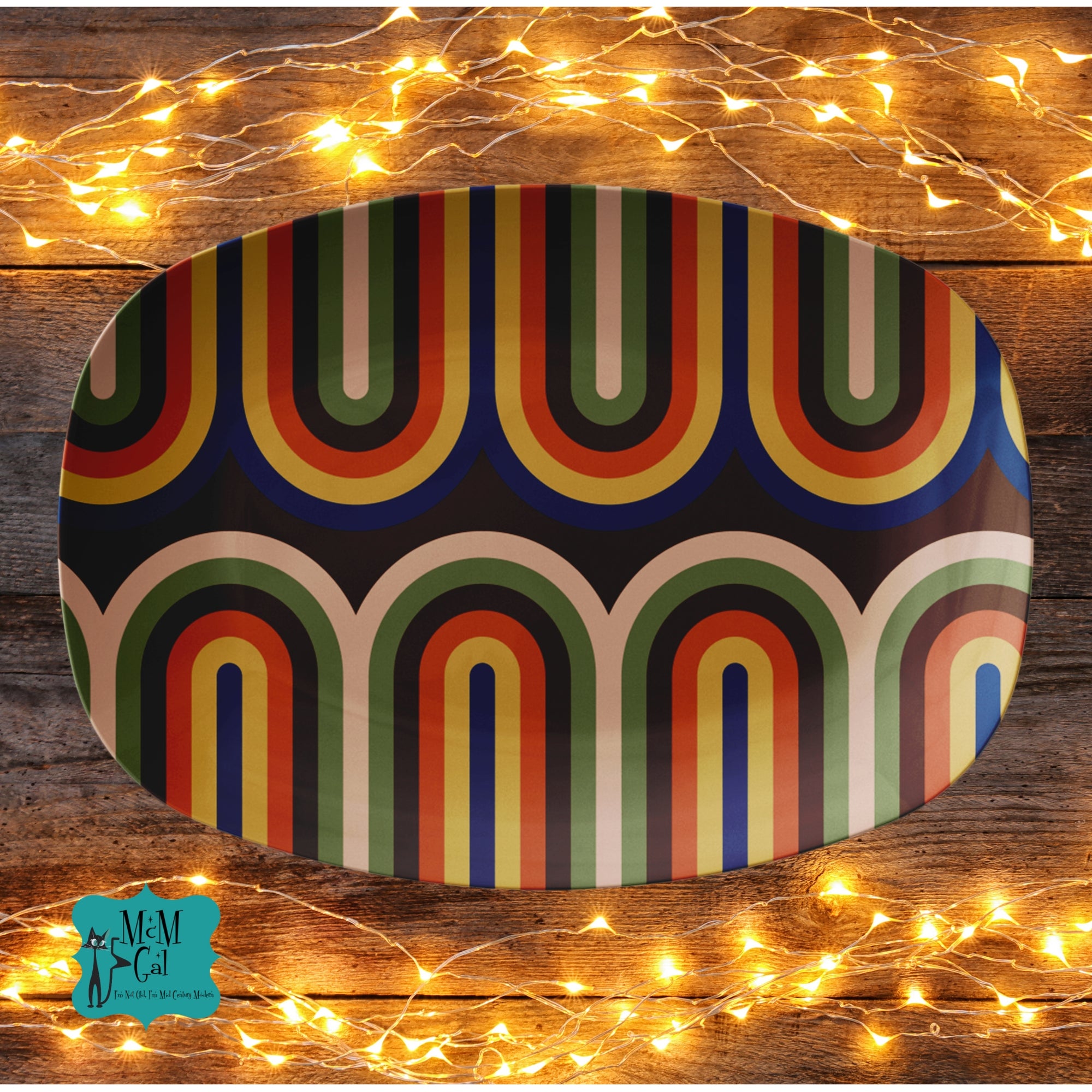 Retro Mod 70s Serving Party Platter MCM Style - Mid Century Modern Gal