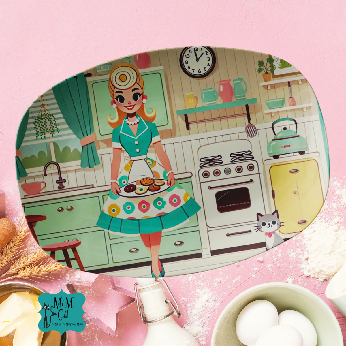 The Giving Platter, Mid Century Modern 50s Kitsch, Retro Serving Platter Gift - Mid Century Modern Gal