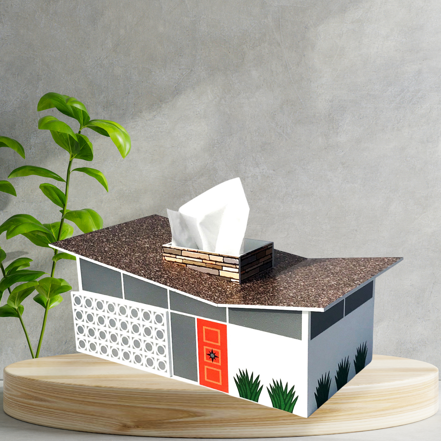 Mid Century Modern Kitschy Mod Palm Springs Cali Home,Tissue Box Cover - Butterfly House - Mid Century Modern Gal