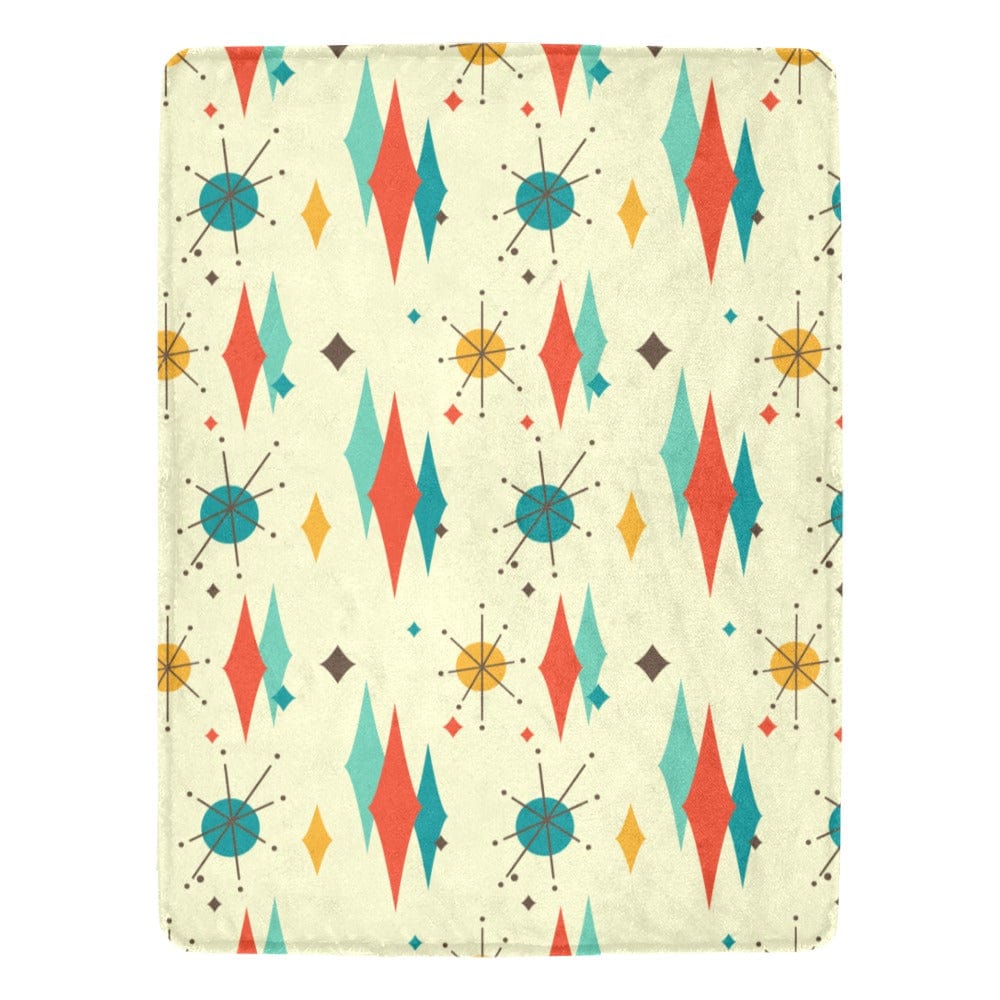 Mid Century Modern Throw Blankets One Size / Atomic Franciscan Starburst Ultra-Soft Micro Fleece Blanket 60" x 80"(Made in Queen)