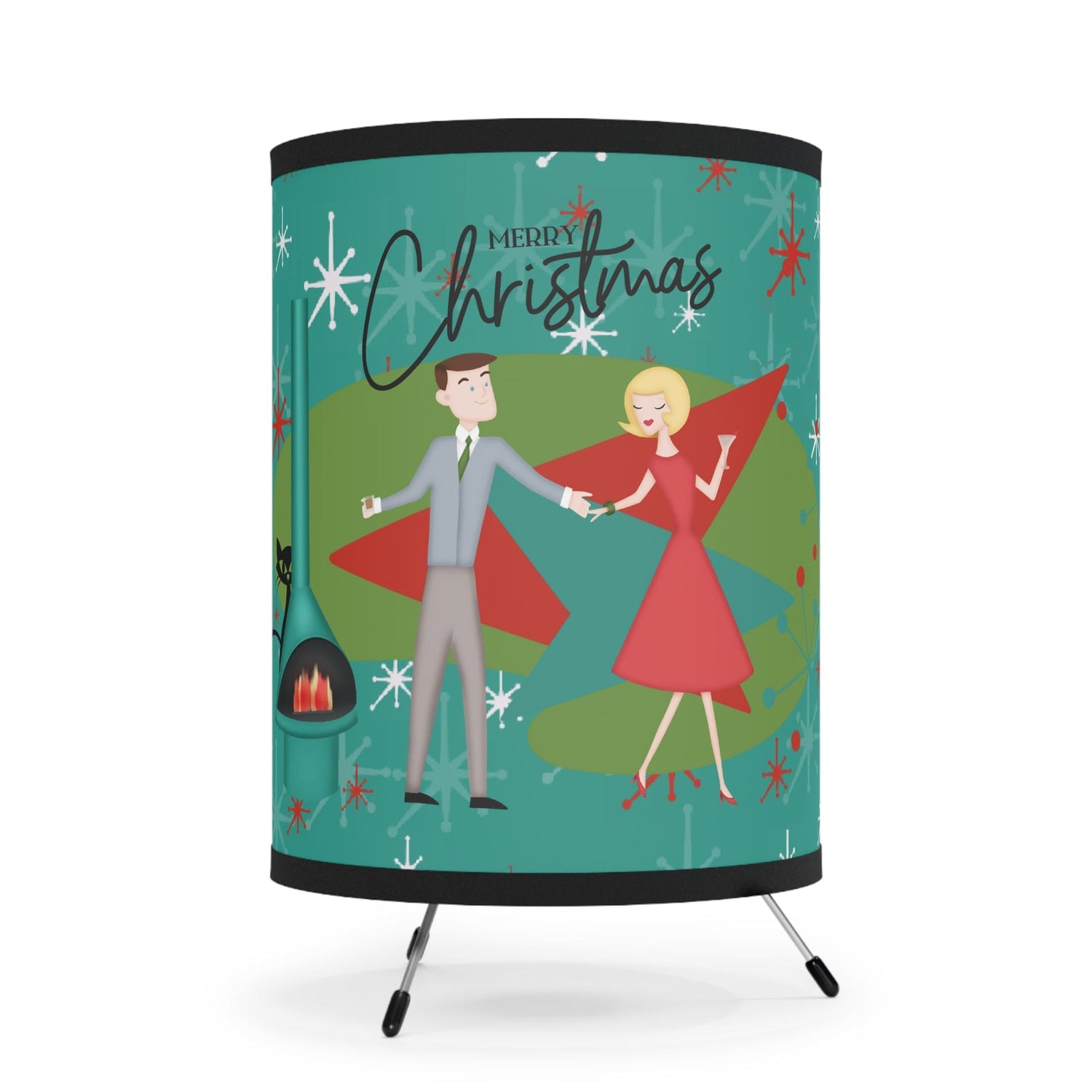 Atomic Christmas Tripod Lamp, Kitschy 50&