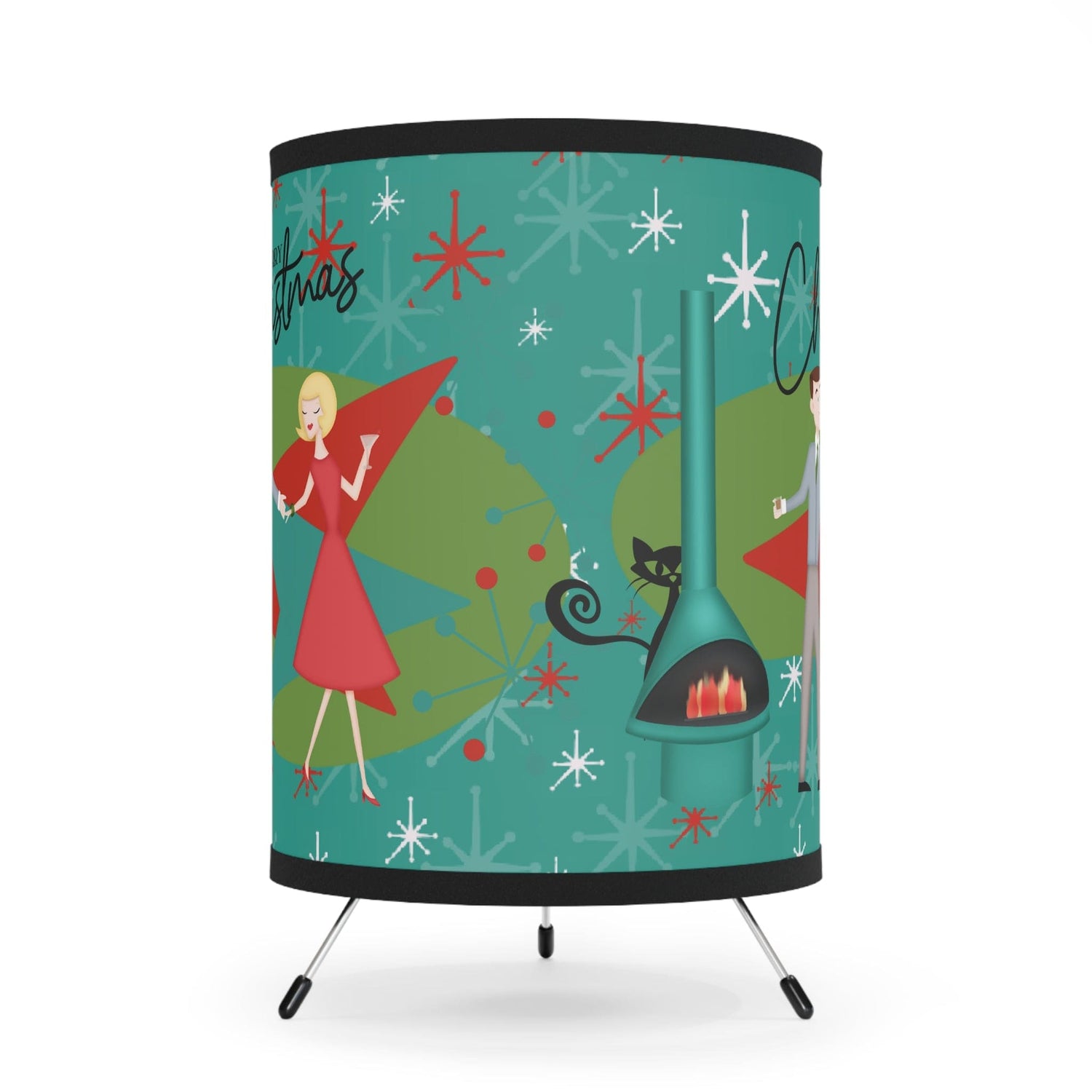 Atomic Christmas Tripod Lamp, Kitschy 50&