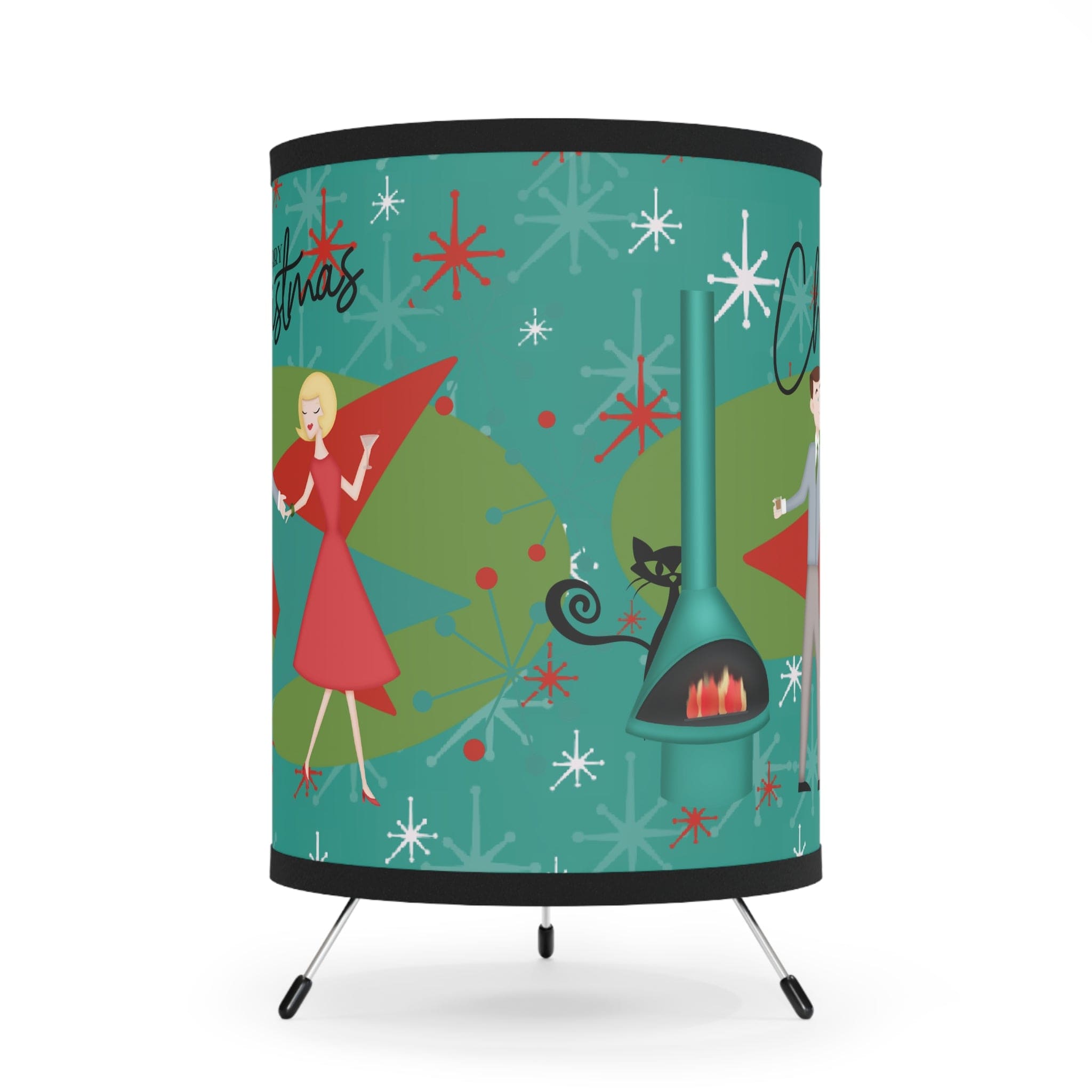 Atomic Christmas Tripod Lamp, Kitschy 50&