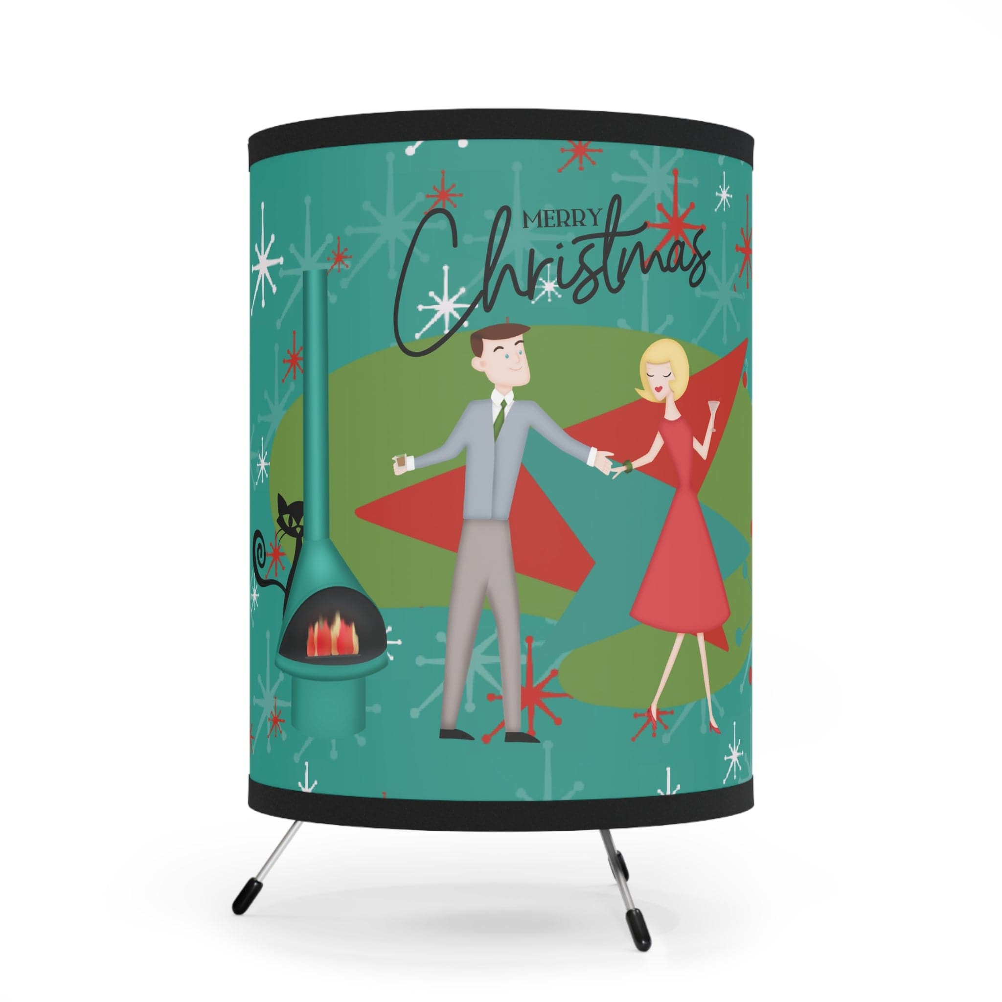Atomic Christmas Tripod Lamp, Kitschy 50&
