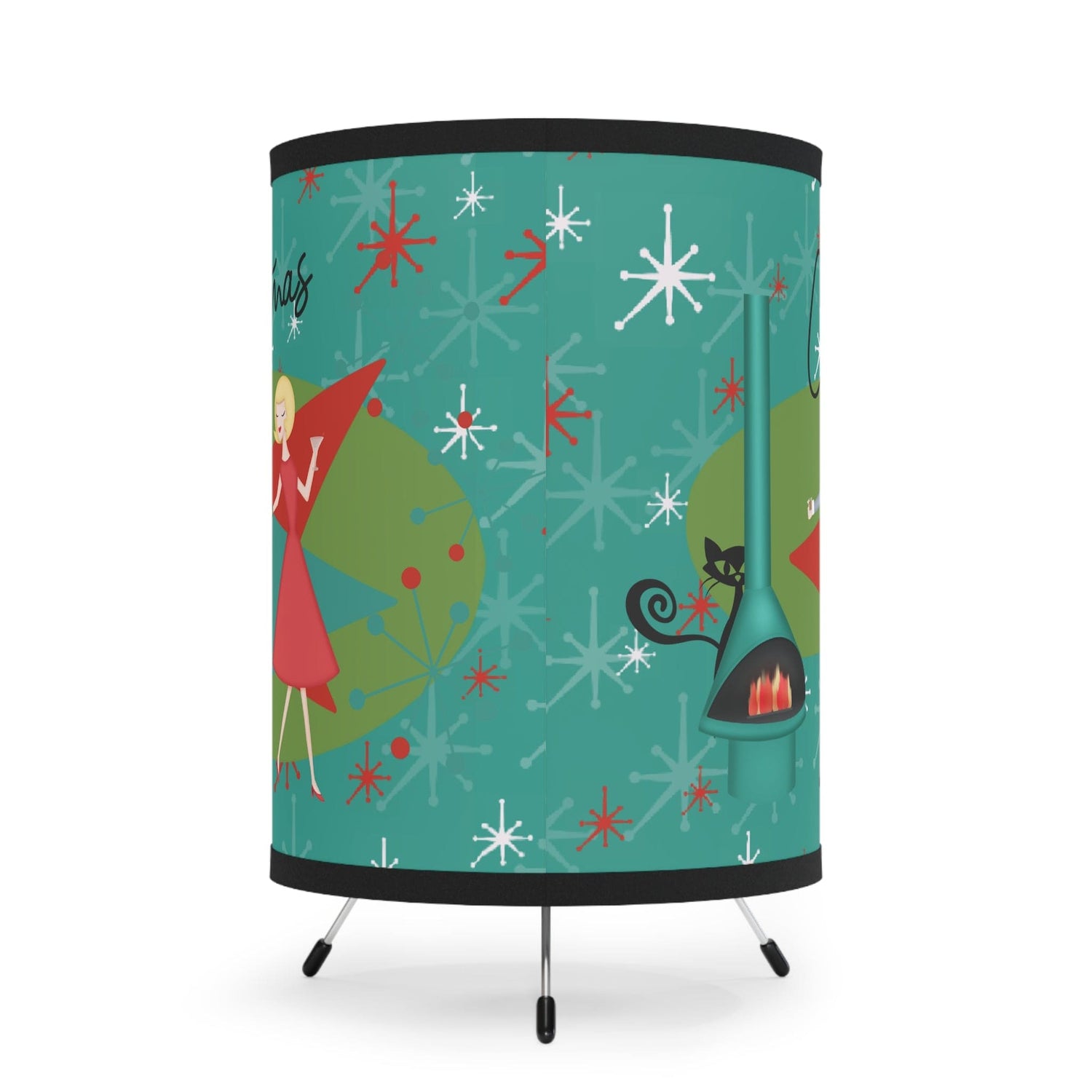 Atomic Christmas Tripod Lamp, Kitschy 50&