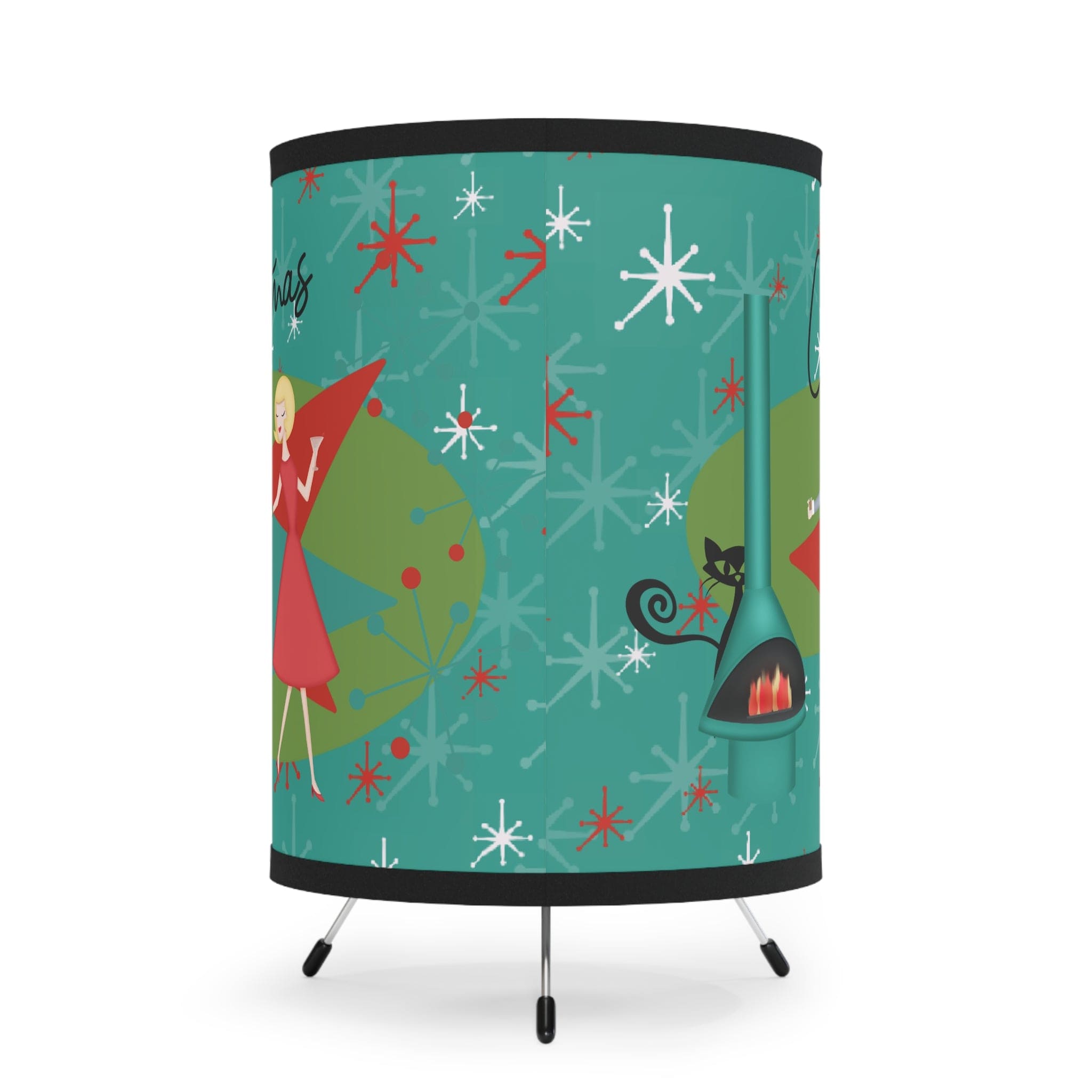 Atomic Christmas Tripod Lamp, Kitschy 50&