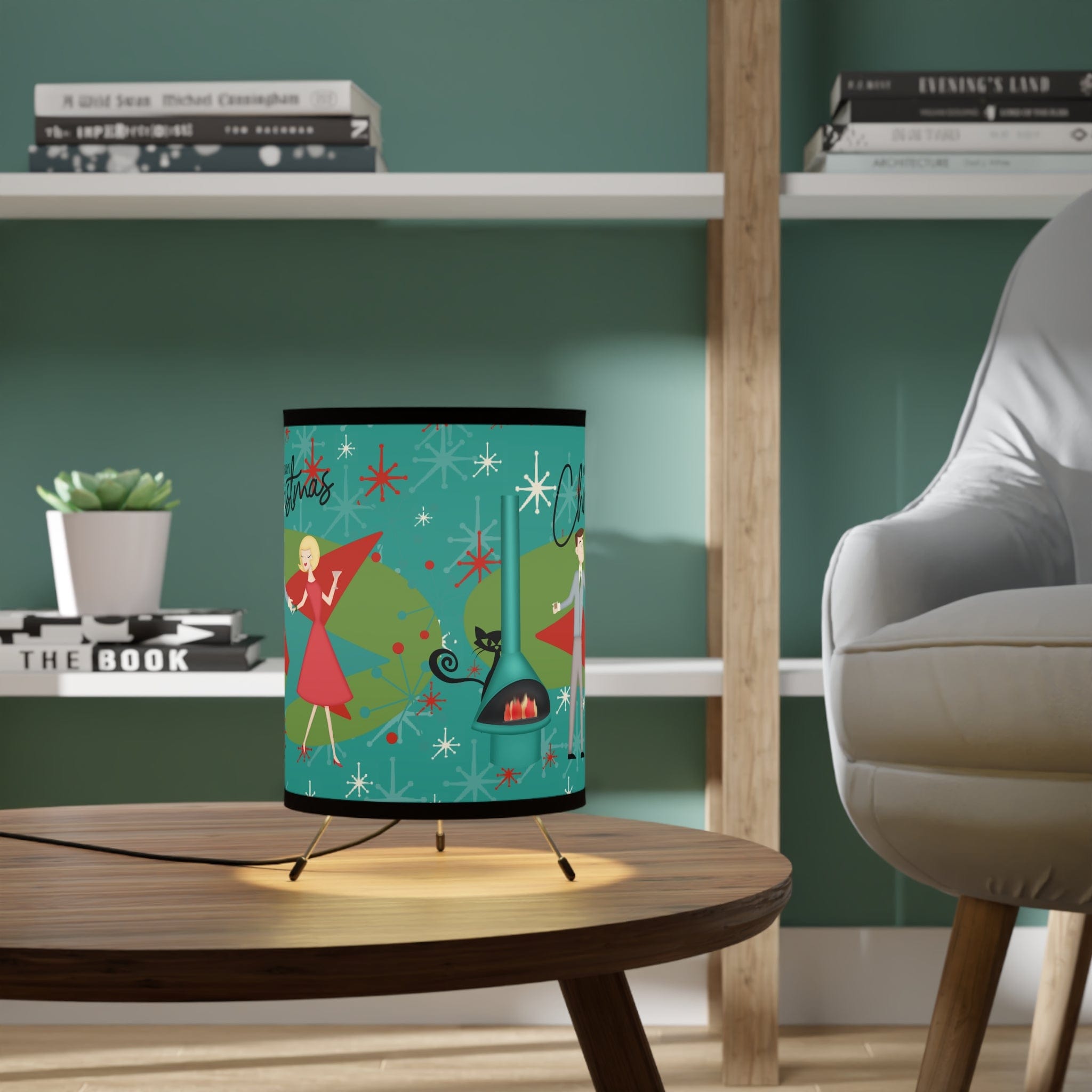 Atomic Christmas Tripod Lamp, Kitschy 50&