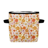 Modern Fabric Storage Bins, For Blankets, Pet Toys, Books, And More One Size / Floral Vintage Quilt Storage Bag Mid Century Modern Gal