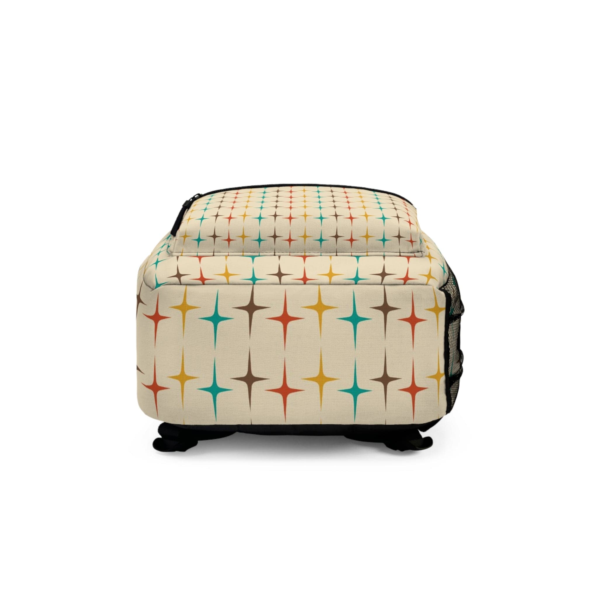Mid Century Modern, Atomic Cat, Retro Beige, Aqua Starburst, Travel, School, Office Backpack Bags One size