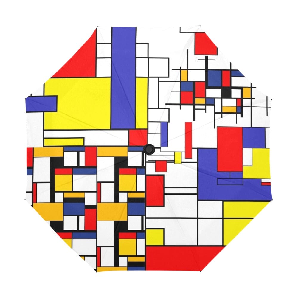 Mid Century Modern, Groovy Retro Umbrella's One Size / Mondrian Anti-UV Automatic Umbrella(Outside Printing)(Model U09)