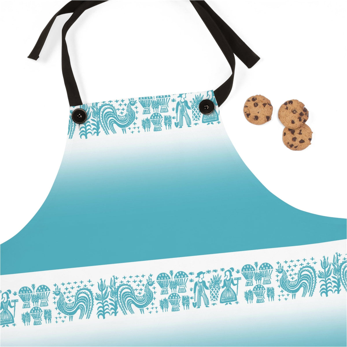 Pyrex Buttermilk Blue, Rooster, Kitsch 50's Retro Kitchen Apron Accessories One Size