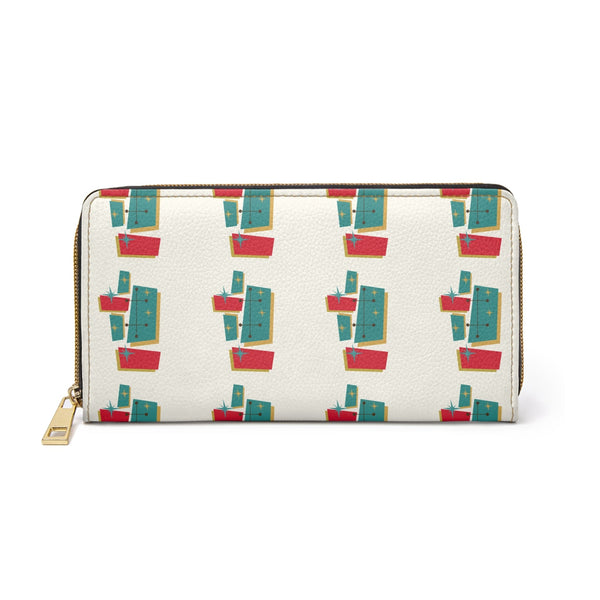 Mid Century Modern Style, Geometric Groovy Mod Zipper Wallet