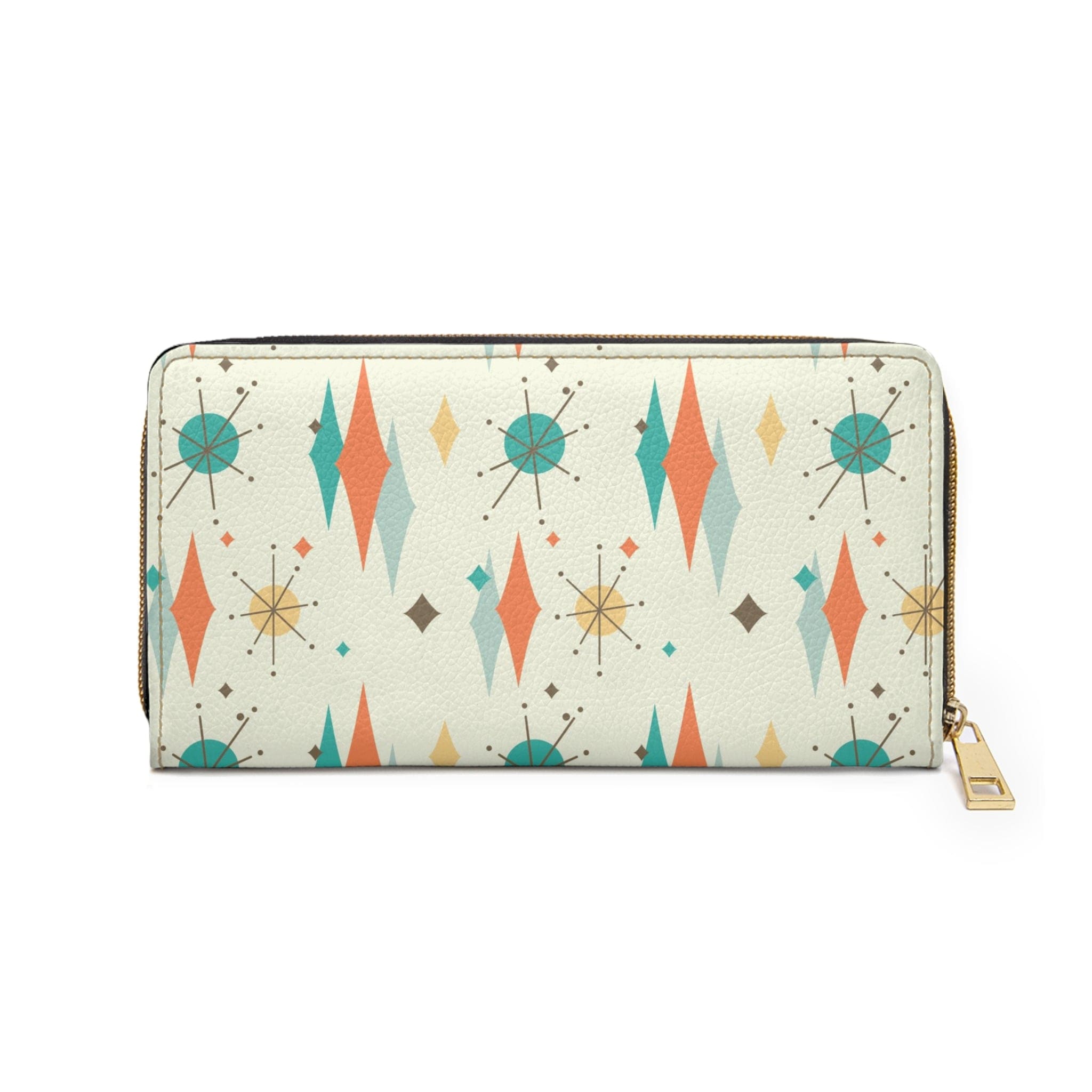 Mid Mod, Franciscan Starburst, Retro Zipper Wallet Accessories One size / White