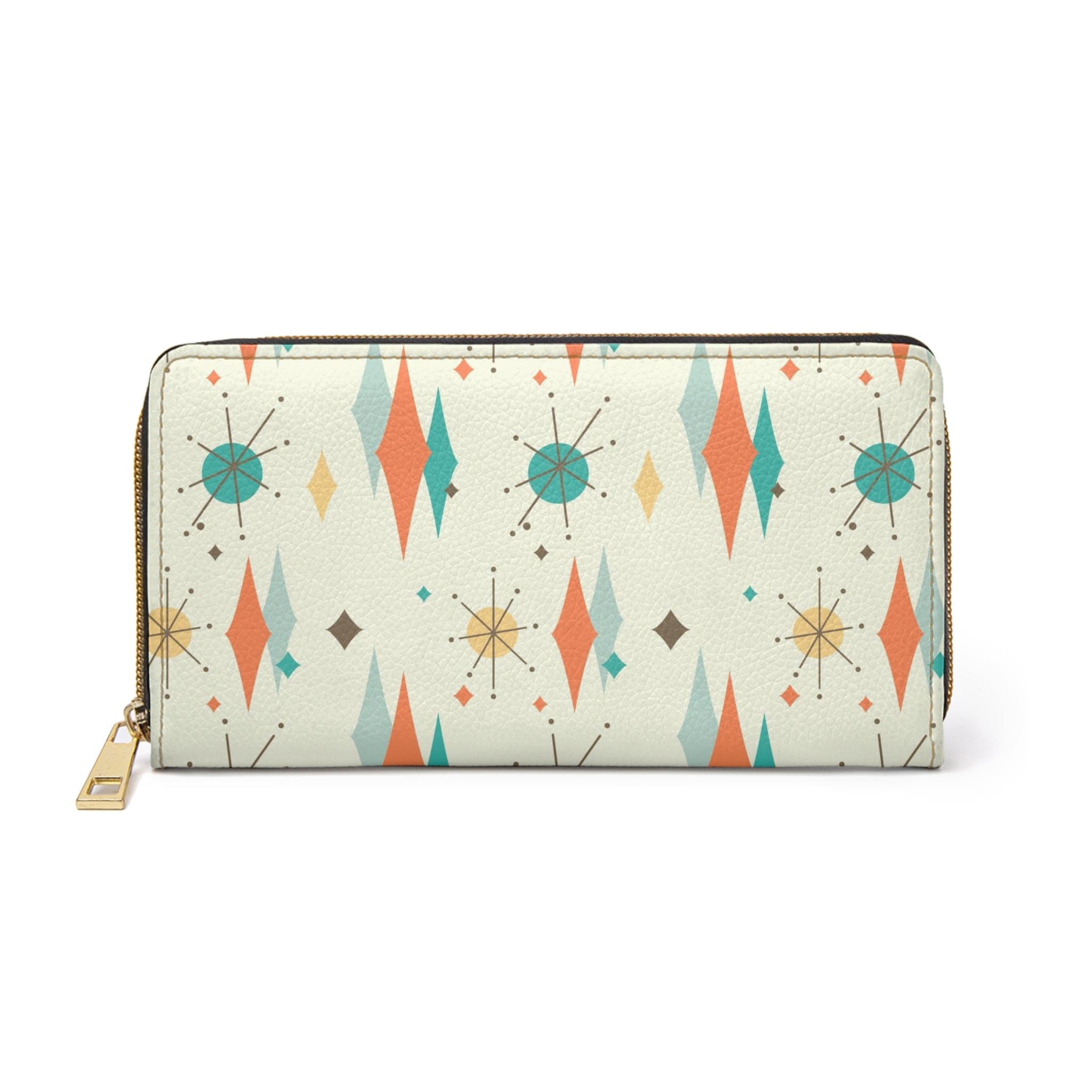 Mid Mod, Franciscan Starburst, Retro Zipper Wallet Accessories One size / White
