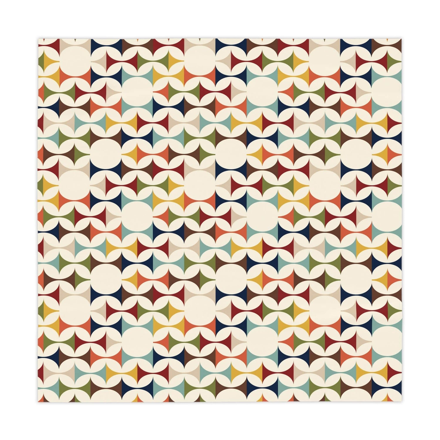 Scandinavian Modern Danish, MCM Retro Tablecloth Home Decor One size / White