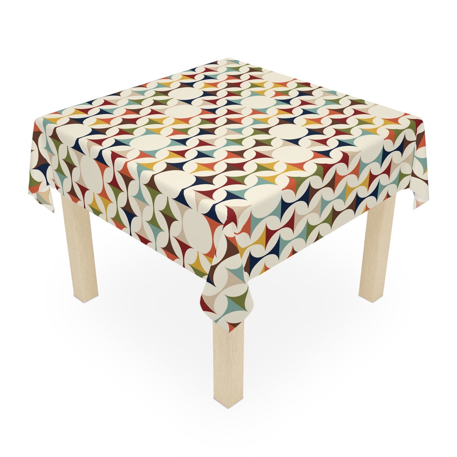Scandinavian Modern Danish, MCM Retro Tablecloth Home Decor One size / White