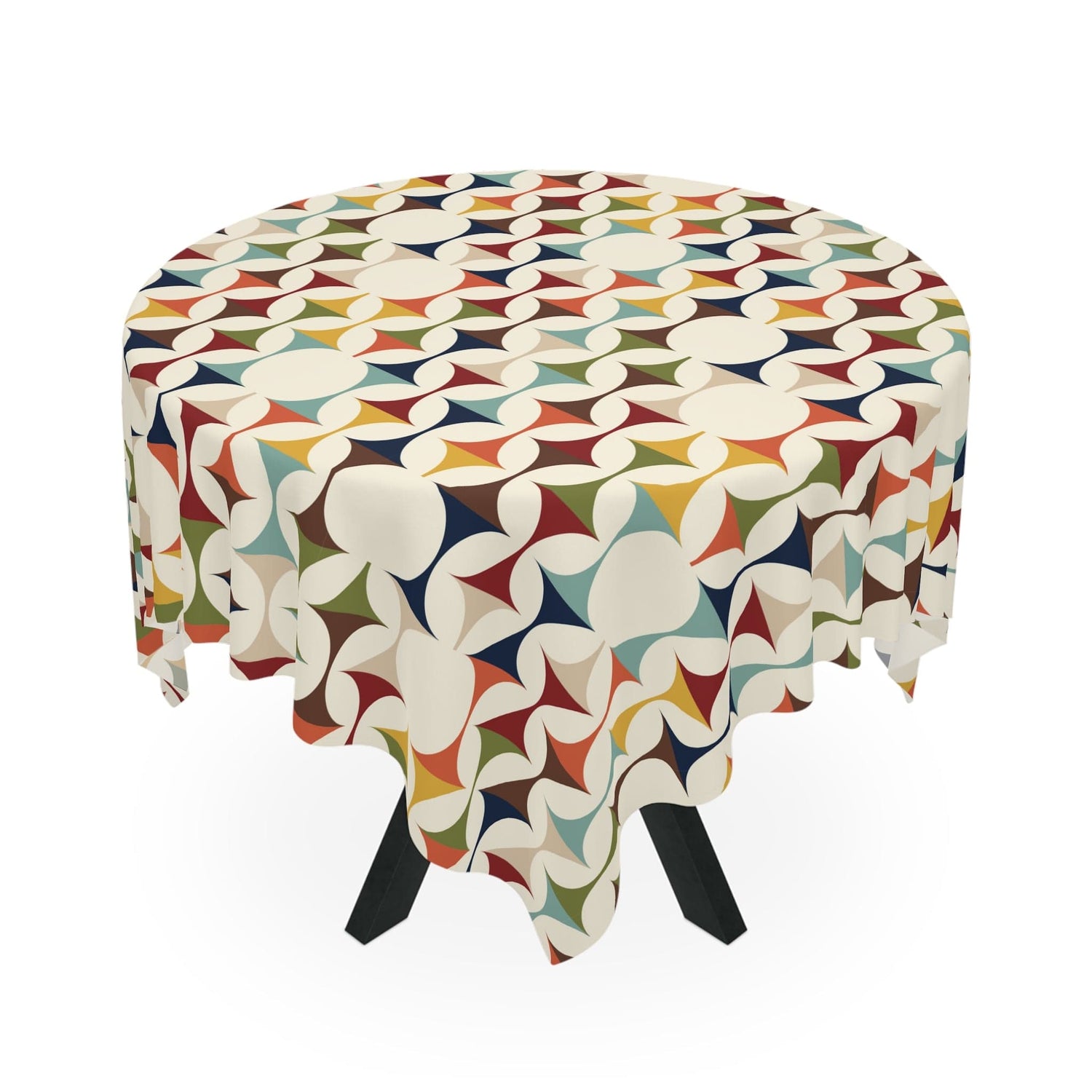 Scandinavian Modern Danish, MCM Retro Tablecloth Home Decor One size / White