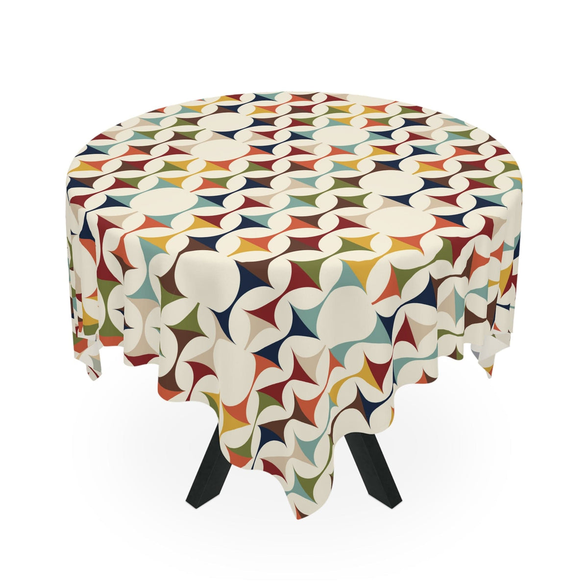 Scandinavian Modern Danish, MCM Retro Tablecloth Home Decor One size / White