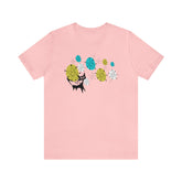 Atomic Cat, Mid Century Modern Franciscan Pattern Starburst, Retro Mod T-Shirt, Unisex Sizing T-Shirt Pink / L Mid Century Modern Gal