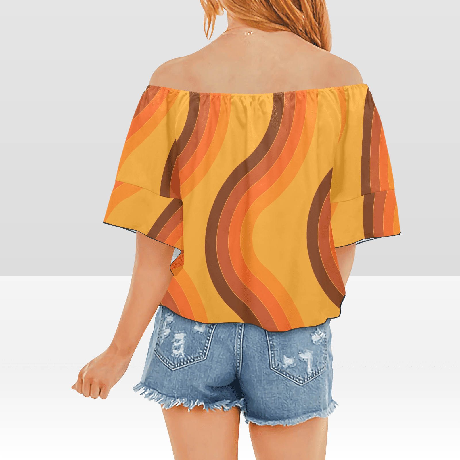 Retro Apparel, Tie At the Waist Flowy Groovy, Mod Blouses
