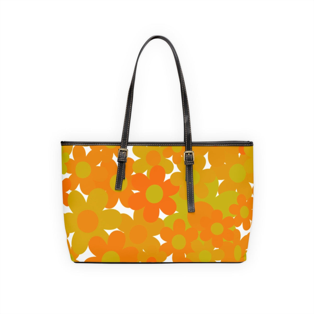 Retro Cassette Best Hit From The 70's, Flower Power Groovy Orange, Teal Shoulder Bag Reversable Bags