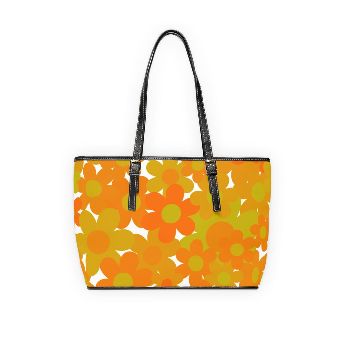 Retro Cassette Best Hit From The 70's, Flower Power Groovy Orange, Teal Shoulder Bag Reversable Bags
