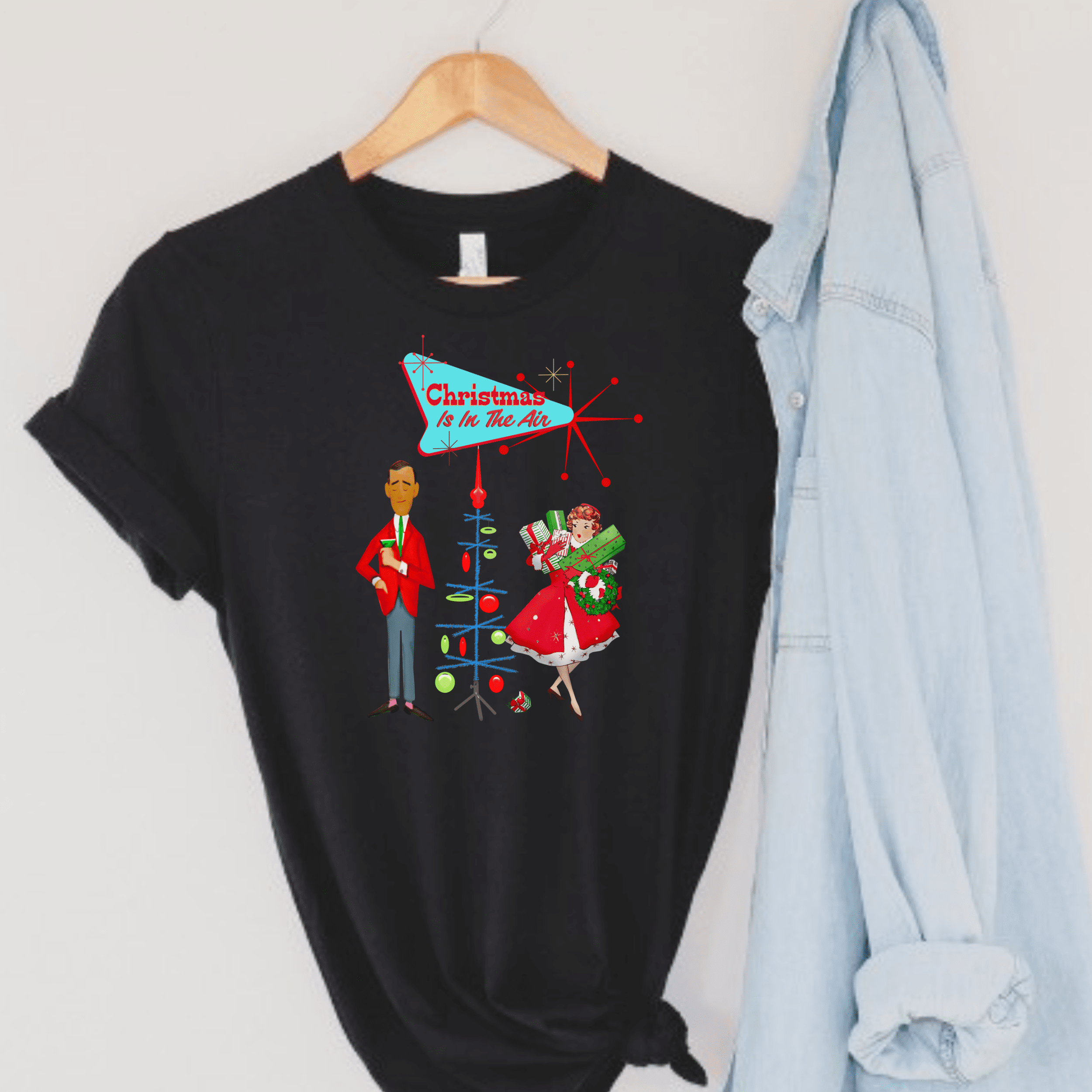 Retro Holiday, Christmas Party, Mid Century Mod, Kitschy Christmas Tee Unisex T-Shirt