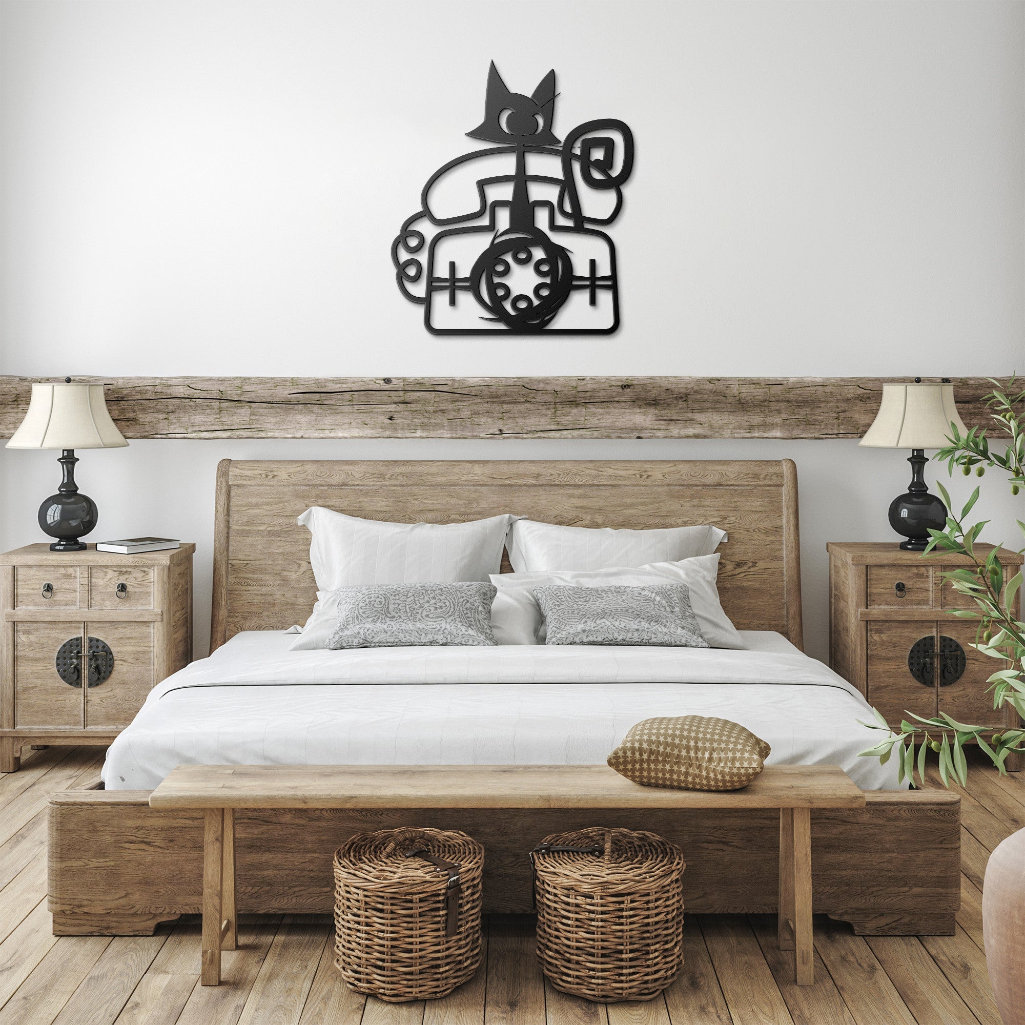 Rotary Phone, Atomic Kitschy Cat, Mid Century Moder Wall Art, Metal Wall Art Wall Art
