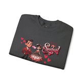 Vintage Valentine Retro LOVE, Let Me Call You Sweetheart, Gift For Wife, Girlfriend, Kitschy Cute Sweatshirt Sweatshirt S / Dark Heather Mid Century Modern Gal