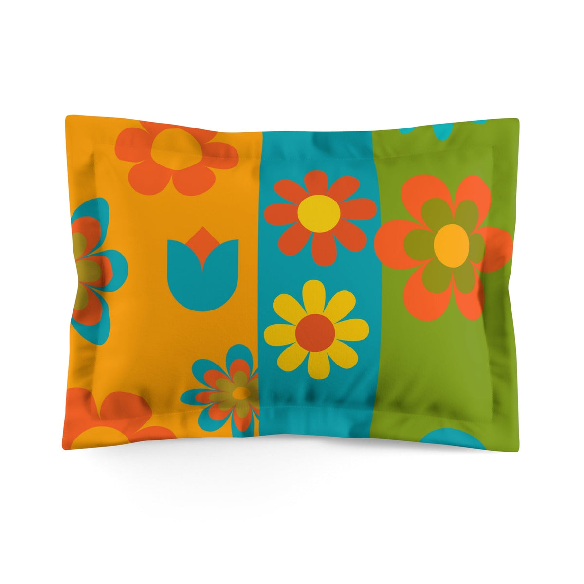 Flower Power 1970's Groovy Pillow Shams Home Decor Standard