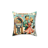 Vintage Valentine Love, Sweeter Than Candy, Retro Couple, Sweetheart Pillow And Insert Home Decor Mid Century Modern Gal
