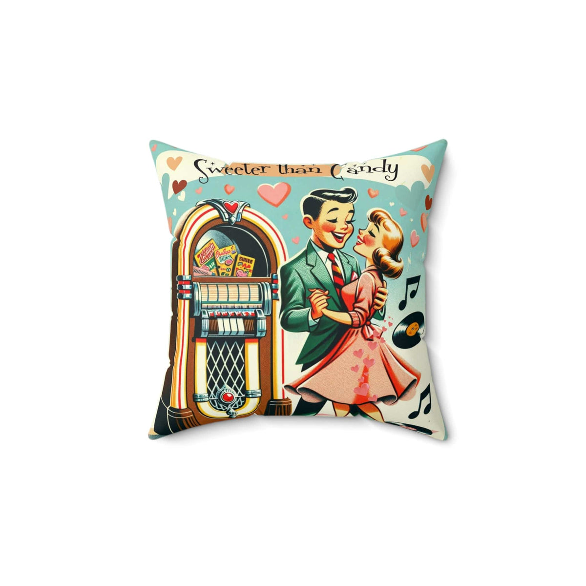 Vintage Valentine Love, Sweeter Than Candy, Retro Couple, Sweetheart Pillow And Insert Home Decor