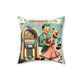 Vintage Valentine Love, Sweeter Than Candy, Retro Couple, Sweetheart Pillow And Insert Home Decor Mid Century Modern Gal
