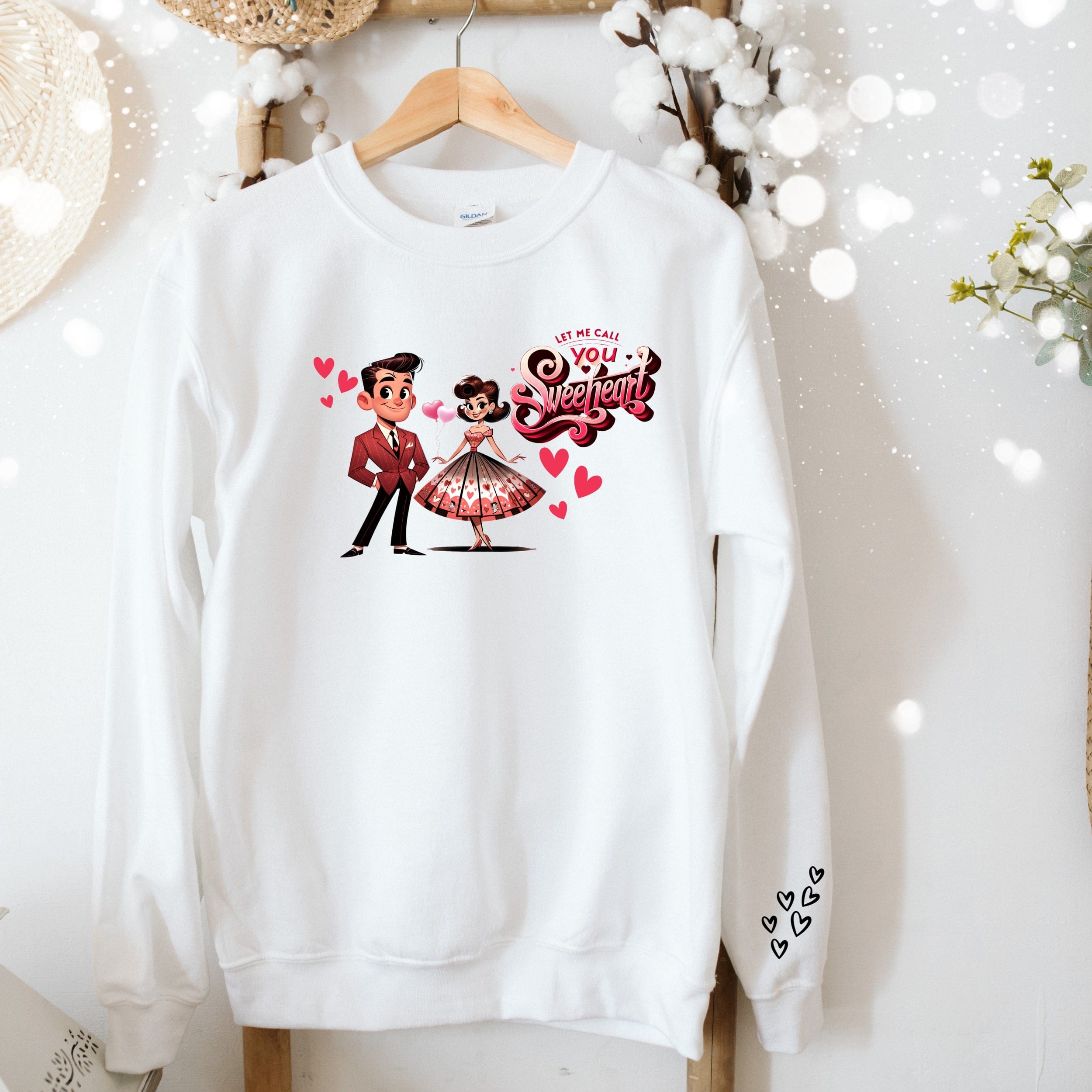 Vintage Valentine Retro LOVE, Let Me Call You Sweetheart, Gift For Wife, Girlfriend, Kitschy Cute Sweatshirt Sweatshirt
