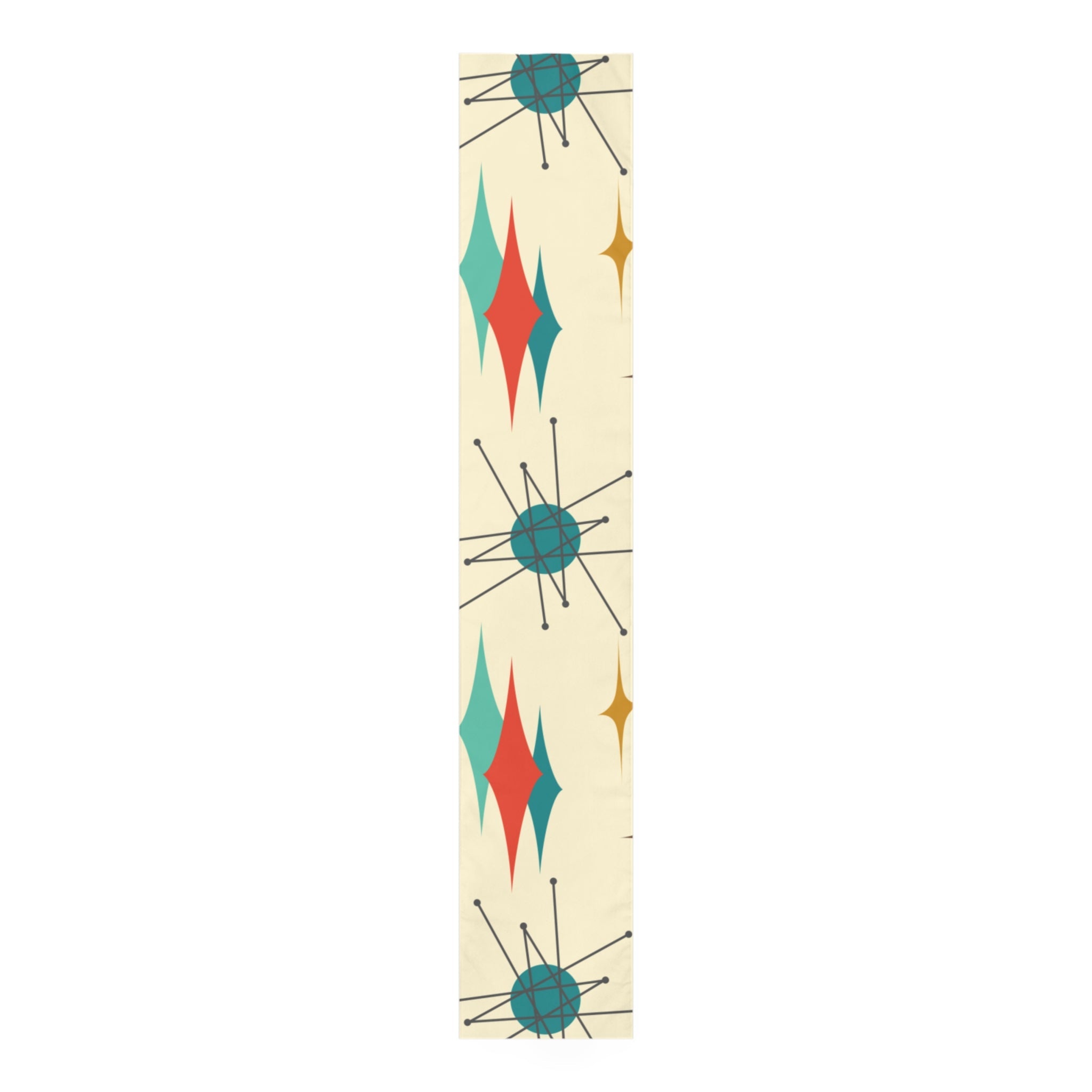 Mid Century Modern, Atomic Retro Franciscan MCM Mid Mod, Beige, Orange, Yellow Atomic Living Table Runner Home Decor White / 90&
