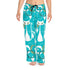 Mid Century Modern Christmas PJ Bottoms, Aqua Blue, White Kitschy Cats, Comfy Cozy Loungewear Women&