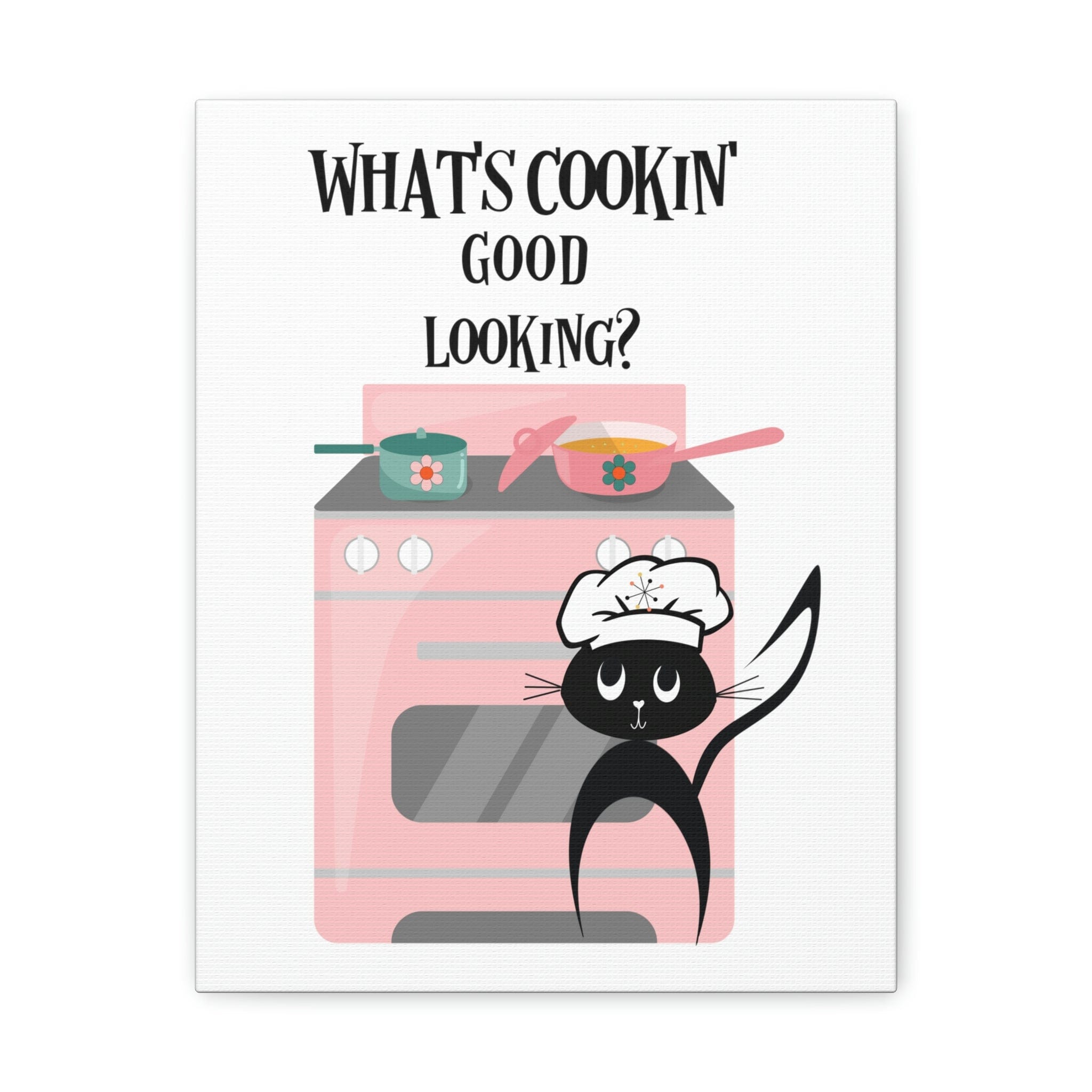 Mid Century Modern Kitchen Wall Art, Atomic Cat, Funny, Kitschy, Kitchen Art, What&