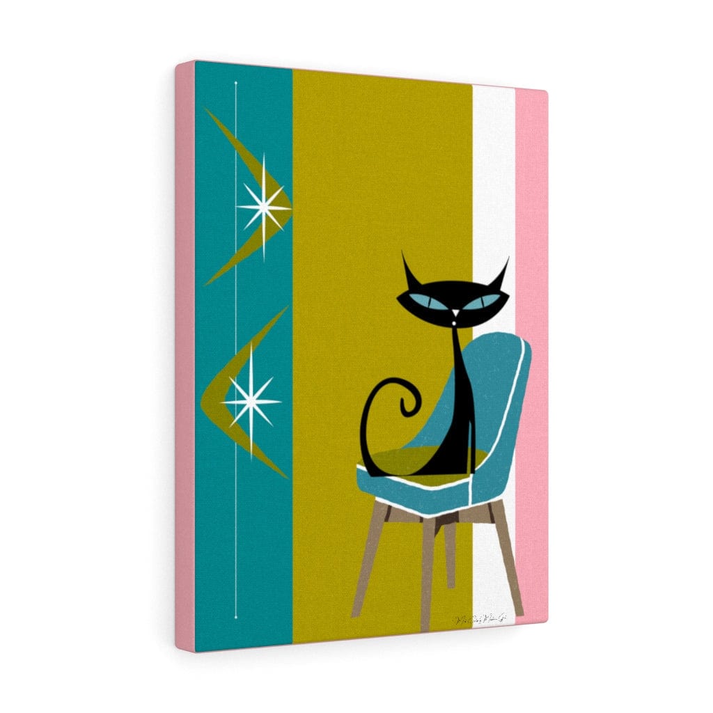 Atomic Cat Boomerang Green, Teal, Pink, White Retro 60&