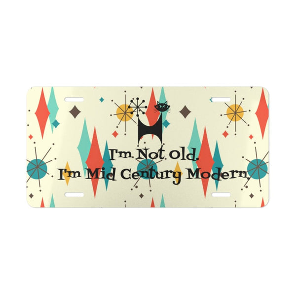 Atomic Cat, I'm Not Old, I'm Mid Century Modern(™), Franciscan Atomic Starburst, Retro MCM Vanity Plate