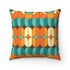 Mid Century Modern Geometric Bold, Orange Teal, Aqua Mid Mod Groovy, MCM Home Decor Throw Pillow Home Decor 14" × 14"
