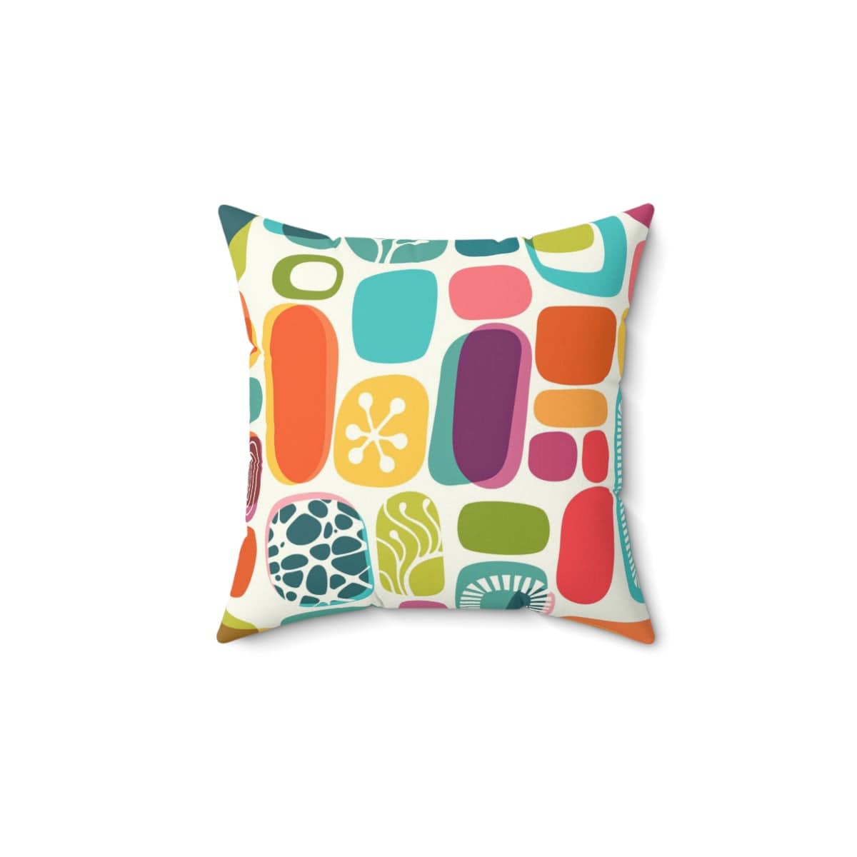 Retro Boho Geometric Mid Mod Pillow And Insert Home Decor 14" × 14"